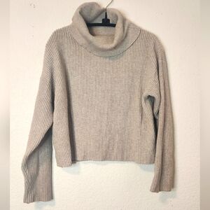 Poof Apparel Turtleneck Cropped Sweater,‎ Size M